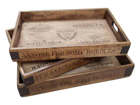 Rustic Drinks Trays - Champagne