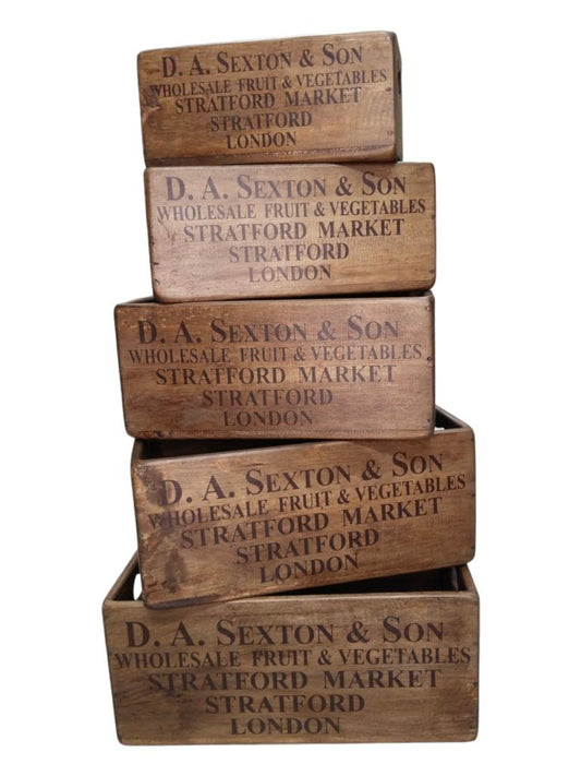 Vintage storage boxes rustic - Carry handle